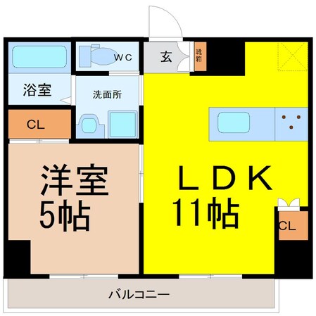 亀島駅 徒歩5分 6階の物件間取画像